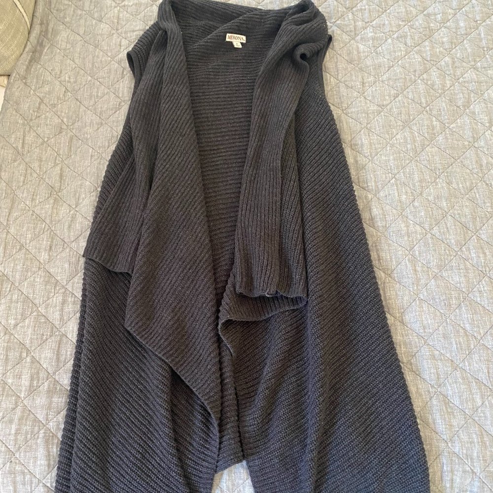Grey Open Sweater Vest